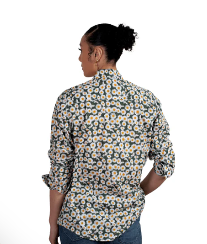 WWLS2415 Just Country Women's Abbey Workshirt Olive Daisies