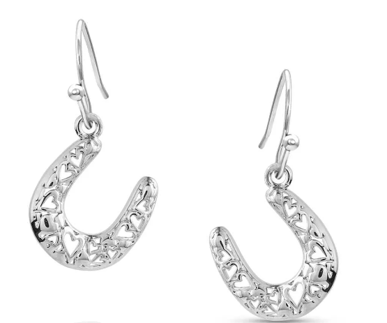 ER5700 Montana Silversmith Heartfelt Luck Horseshoe Earrings