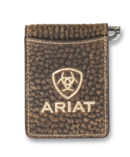 A3557902 Ariat Money Clip Bullhide Logo Brown