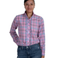 WWLS2436 Just Country Women's Abbey Frill Dusky Pink Pink Plaid