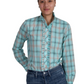 WWLS2437 Just Country Women's Abbey Frill Mint Green Plaid