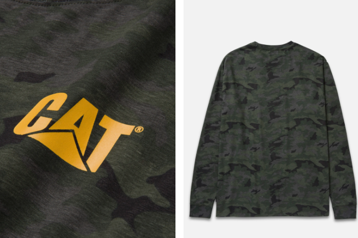 1510034.11790 Cat Trademark Banner L/S Tee Night Camo