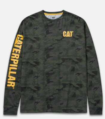 1510034.11790 Cat Trademark Banner L/S Tee Night Camo