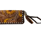 S-7464 Radiant Sunflower Hand Tooled Clutch Wallet