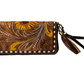 S-7464 Radiant Sunflower Hand Tooled Clutch Wallet