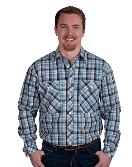 MWLS2432 Just Country Men's Austin Khaki Plaid