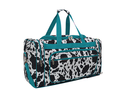 COW425 Black Cow Turquoise Duffle Bag 23''