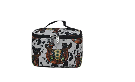 MSQ983-BLK Western Frontier Canvas Large Cosmetic Case