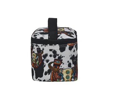 MSQ983-BLK Western Frontier Canvas Large Cosmetic Case