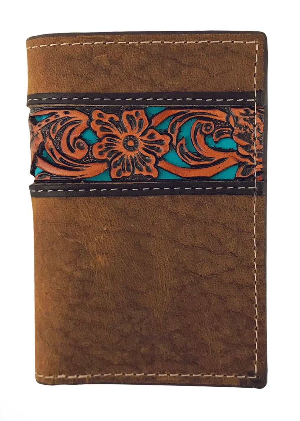 8149100 Roper Tri Fold tooled leather wallet