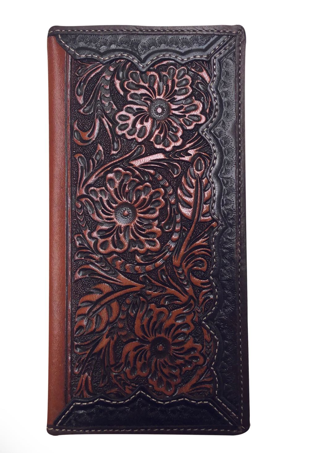 8156100 Roper Rodeo wallet tooled leather Dark Brown