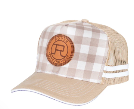 RC2401 Roper Truck Cap Mini Plaid Fawn/Stone