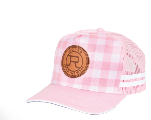 RC2402 Roper Truck Cap Mini Plaid Pink/Light Pink