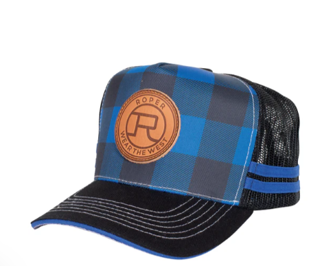 RC2403 Roper Truck Cap Mini Plaid Cobalt/Black