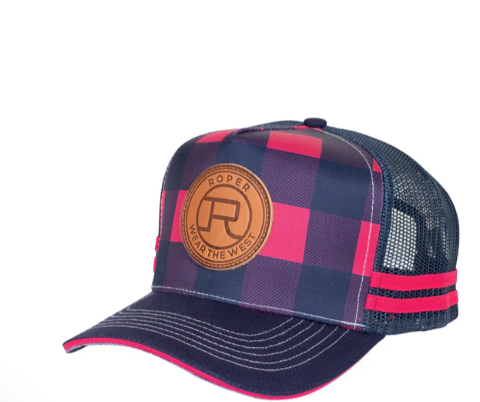 RC2404 Roper Truck Cap Mini Plaid Raspberry/Navy