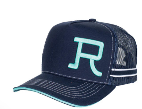 RC2405 Roper Truck Cap Branded Navy/Turquoise