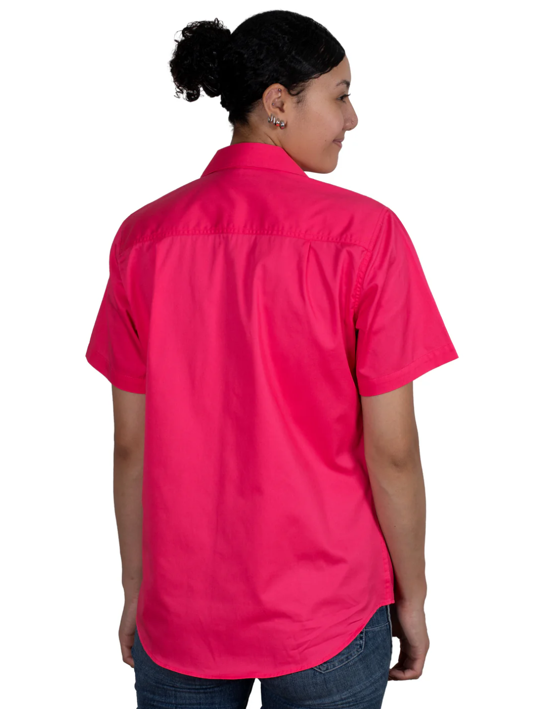 50504HPK Just Country Women's Maggie Short Sleeve Full button Work shirt Hot Pink