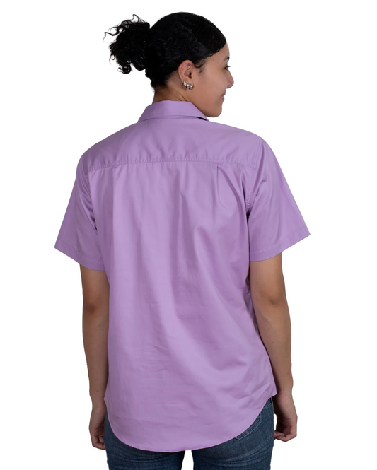 50506OCD Just Country Women's Evie Short Sleeve Half button Work shirt Orchis