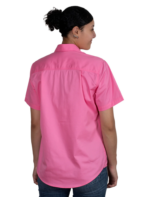 50506ROS Just Country Women's Evie Short Sleeve Half button Work shirt Rose