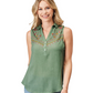 03-052-0565-3068 Roper Women's Studio West Collection Sleeveless Blouse Green