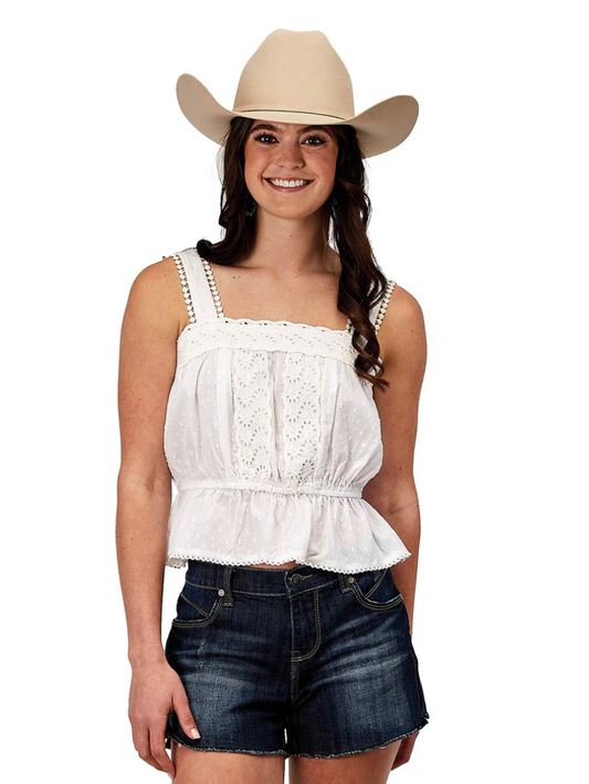 03-052-0565-2007 Roper Women's Five Star Collection Sleeveless Camisole Top White