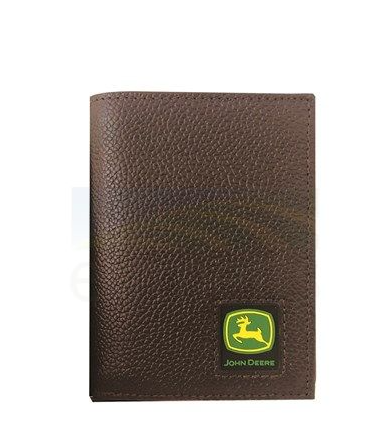 4012000-200 John Deere Pebble Grain Leather Tri-Fold Wallet Brown