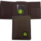 4012000-200 John Deere Pebble Grain Leather Tri-Fold Wallet Brown