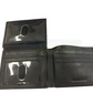 401300-001 John Deere Pebble Grain Leather Bi-Fold Wallet with Trademark Logo Black