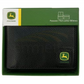 401300-001 John Deere Pebble Grain Leather Bi-Fold Wallet with Trademark Logo Black