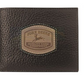 4054000-200 John Deere Brown Pebble Grain Leather Bi-Fold Wallet with Historic Trademark