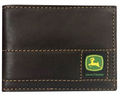 4090000-200 John Deere Antique Brown Leather Tri-Fold