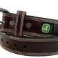 4583500-204 John Deere Brown Bridle Leather W/Stitched Edges Belt