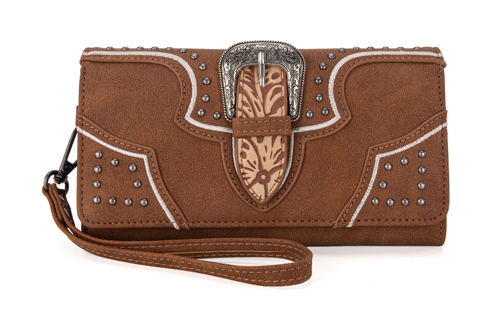 MW1282-W018BR Montana West USA Buckle collection Purse - Brown