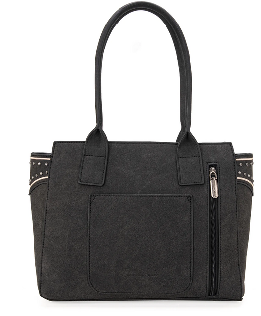 MW1282G-8317BK Montana West Buckle Collection Tote - Black