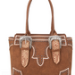 MW1282G-8317BR Montana West Buckle Collection Tote - Brown