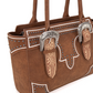 MW1282G-8317BR Montana West Buckle Collection Tote - Brown