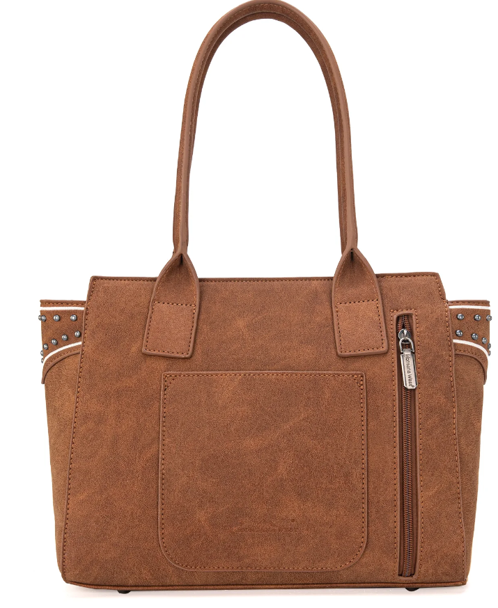 MW1282G-8317BR Montana West Buckle Collection Tote - Brown