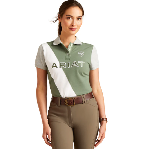 10048839 Ariat Women's Taryn SS Polo Duck Green