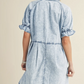 SW786546 Women's Blue Mineral Washed Denim Dress