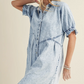 SW786546 Women's Blue Mineral Washed Denim Dress