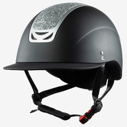 30065-BL/SI SALE Horze Apex Glitter Helmet Black & Silver