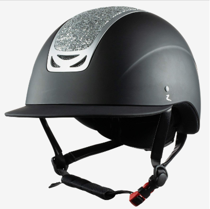 30065-BL/SI SALE Horze Apex Glitter Helmet Black & Silver