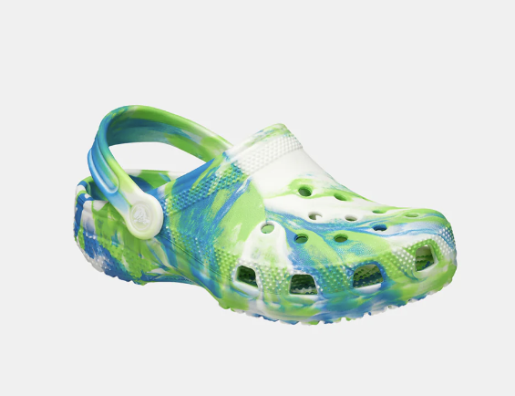 210718-4TL CROCS Kids Clogs Glow Marbled Prep Blue/ Multi