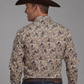 03-001-0486-0651BR Roper Men's Vintage Collection LS Shirt Print Brown