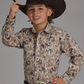 03-030-0486-0651 Roper Boy's Vintage Collection Shirt Print Brown