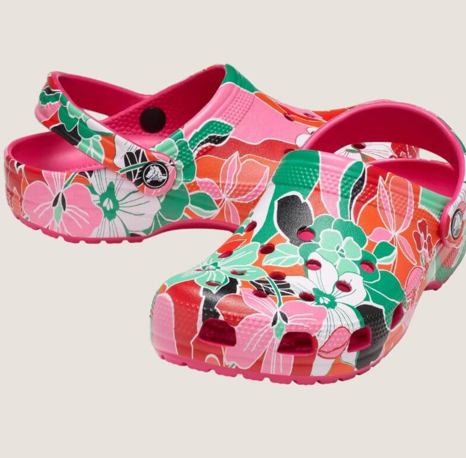 209839-6ZQ CROCS Classic Woodcut Floral Dragonfruit