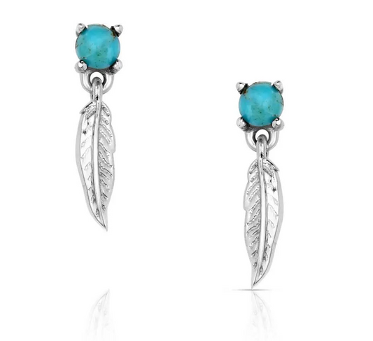 ER5864 Montana Silversmiths Take Flight Turquoise Earrings