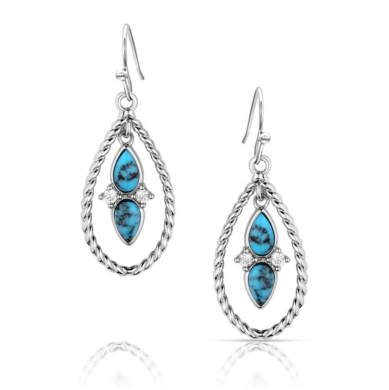 ER5956 Montana Silversmiths Moonlit Ocean Turquoise Earrings