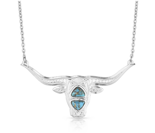 NC5765 Montana Silversmiths The Longhorn Turquoise Necklace