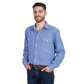 MWLS2491 Just Country Austin Long Sleeve Full Button Solid Work shirt - Cobalt Blue Chambray